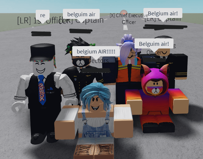 A group photo of the crew of Belgium Air